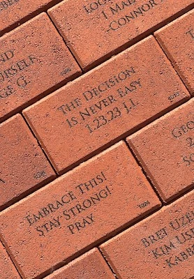 Foundation brick path